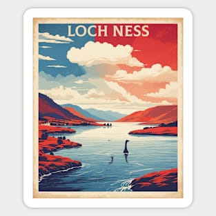 Loch Ness United Kingdom Vintage Travel Tourism Poster Sticker